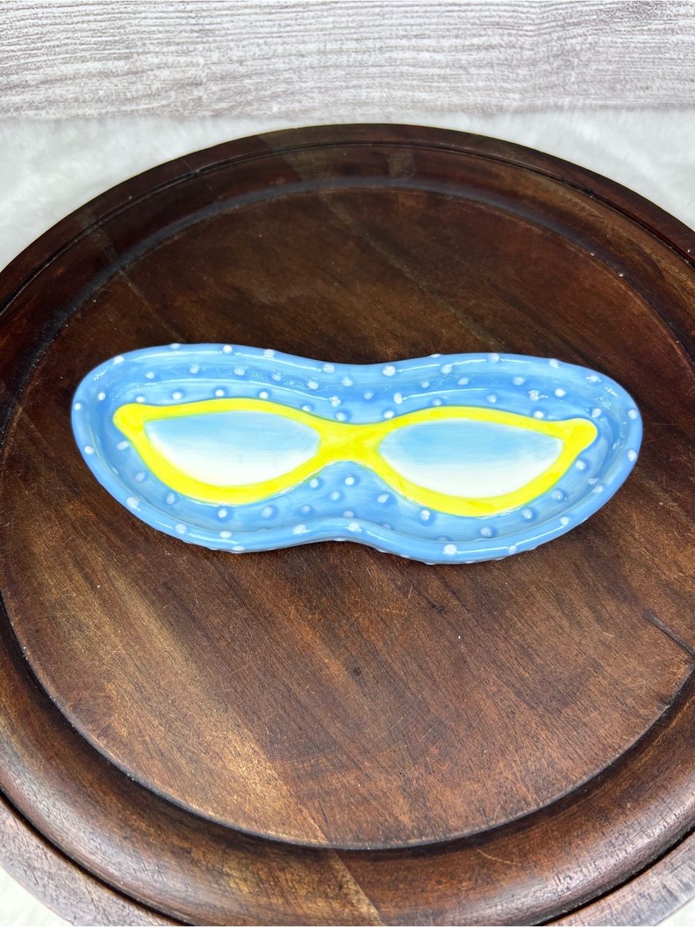 Lady Jayne Ltd Glasses Trinket Dish Floral Ceramic Jewelry Tray Vintage 2003
